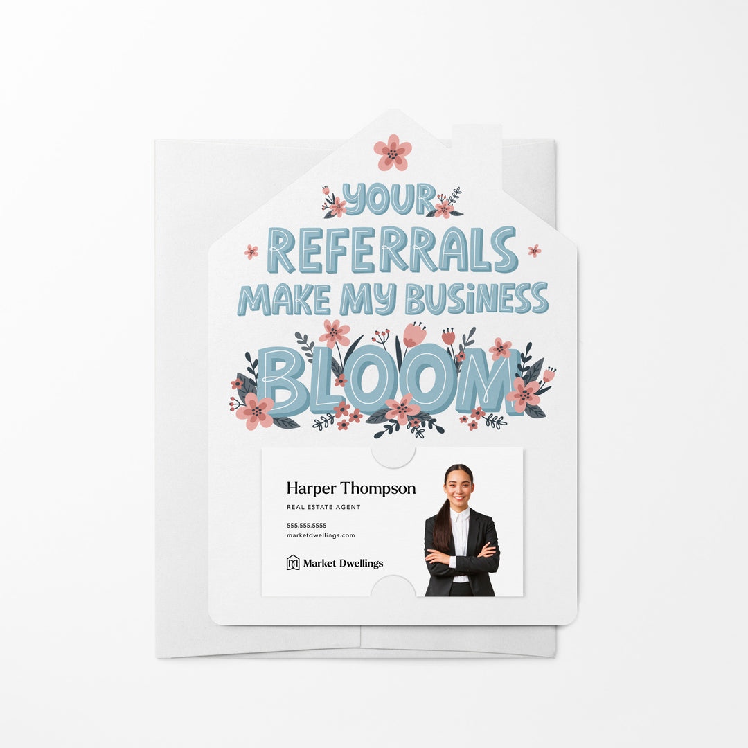 Set of Your Referrals Make My Business Bloom Mailers | Envelopes Included | M29-M001 Mailer Market Dwellings