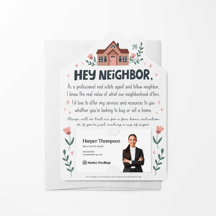 Set of Hey Neighbor Real Estate Mailers | Envelopes Included | M33-M001 Mailer Market Dwellings