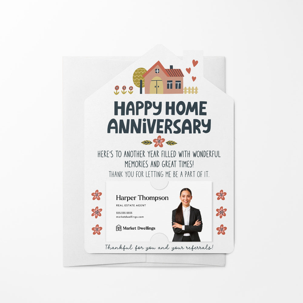 Happy Home Anniversary | Real Estate & Mortgage Mailers with Envelopes Mailer Market Dwellings