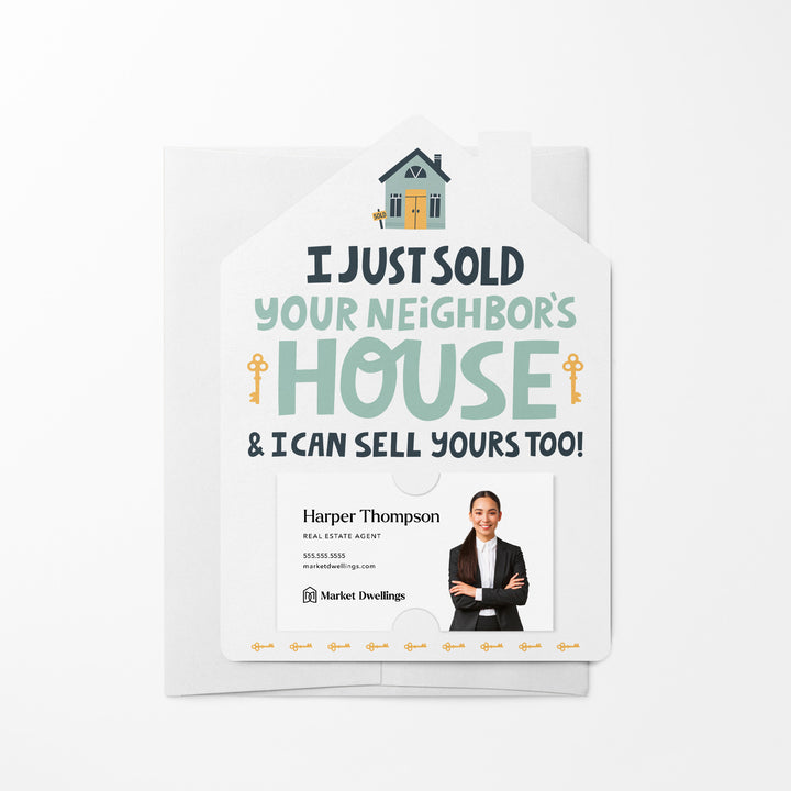 Set of I Just Sold Your Neighbor's House Real Estate Mailers | Envelopes Included | M37-M001 Mailer Market Dwellings