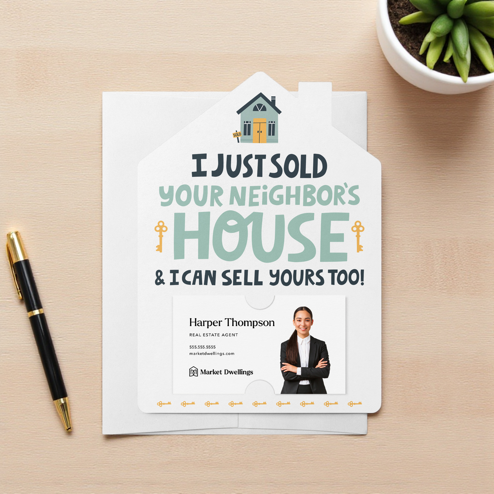 Set of I Just Sold Your Neighbor's House Real Estate Mailers | Envelopes Included | M37-M001 Mailer Market Dwellings