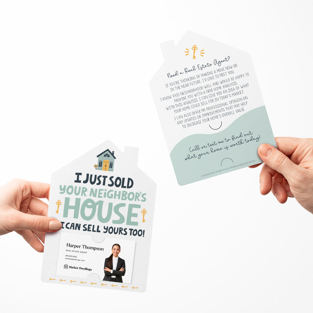 Set of I Just Sold Your Neighbor's House Real Estate Mailers | Envelopes Included | M37-M001 Mailer Market Dwellings