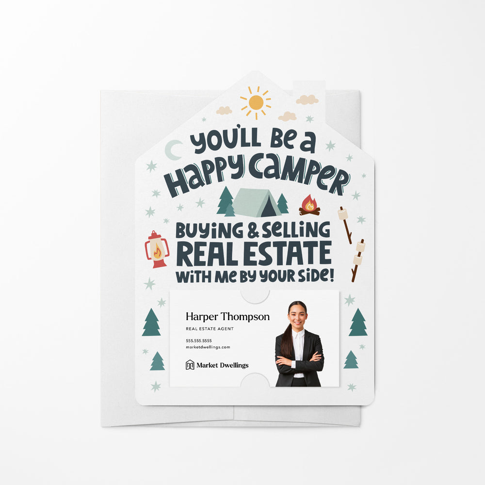 You'll Be a Happy Camper | Real Estate Mailers with Envelopes Mailer Market Dwellings