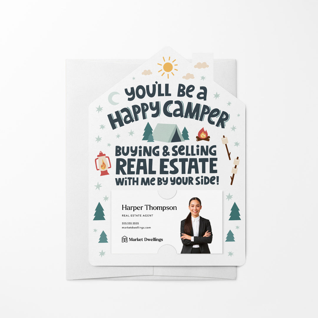 Set of You'll Be a Happy Camper Real Estate Mailers | Envelopes Included | M49-M001 Mailer Market Dwellings