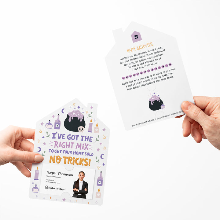 Set of I've Got The Right Mix To Get Your Home Sold | Halloween Mailers | Envelopes Included | M72-M001-AB Mailer Market Dwellings