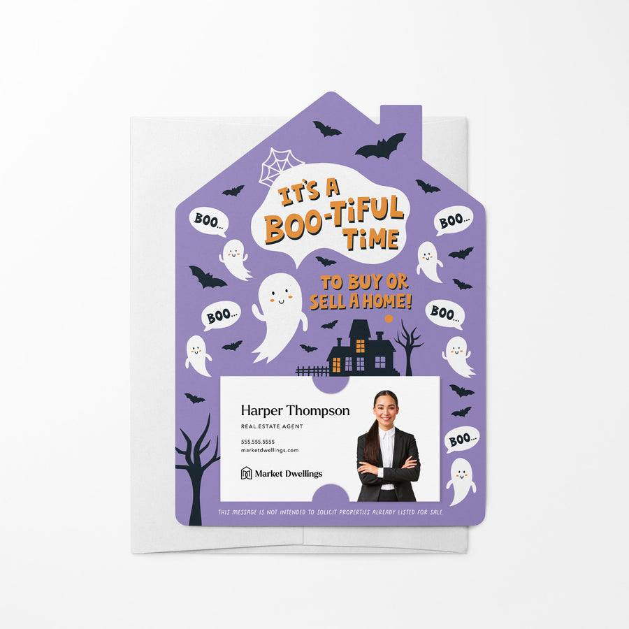 Set of It's A Boo-Tiful Time To Buy Or Sell A Home! | Halloween Mailers | Envelopes Included | M73-M001 Mailer Market Dwellings