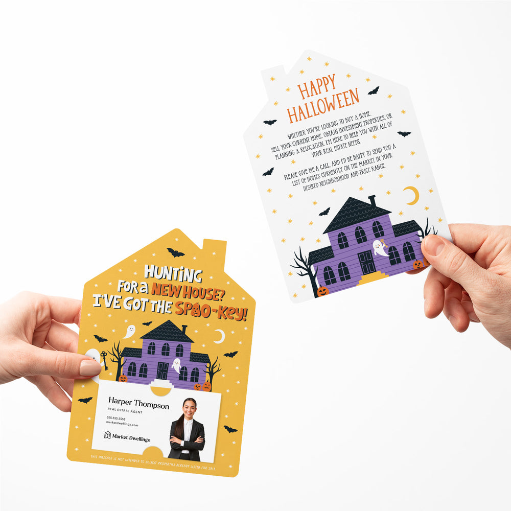 Set of Hunting For A New House? I've Got The Spoo-Key! | Halloween Mailers | Envelopes Included | M75-M001 Mailer Market Dwellings