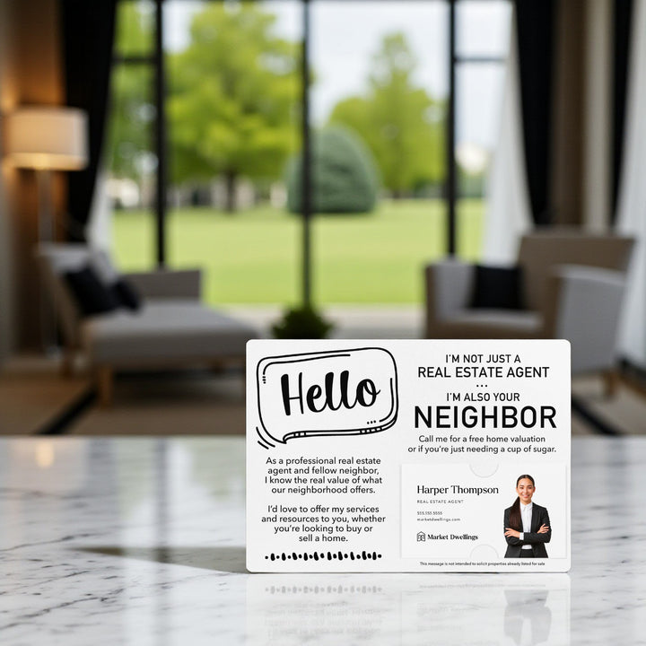 Set of Hello I'm Not Just A Real Estate Agent, I'm Also Your Neighbor Mailers | Envelopes Included Mailer Market Dwellings