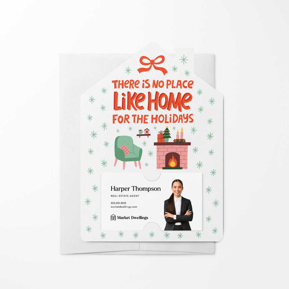 There Is No Place Like Home For The Holidays | Christmas Winter | Real Estate Mailers with Envelopes Mailer Market Dwellings