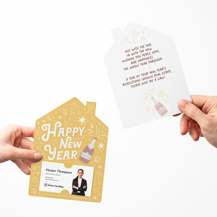 Set of Happy New Year | New Year Mailers | Envelopes Included | M86-M001-AB Mailer Market Dwellings