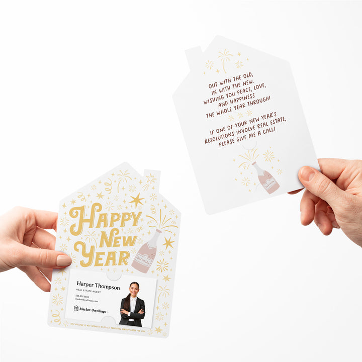 Set of Happy New Year | New Year Mailers | Envelopes Included | M86-M001-AB Mailer Market Dwellings