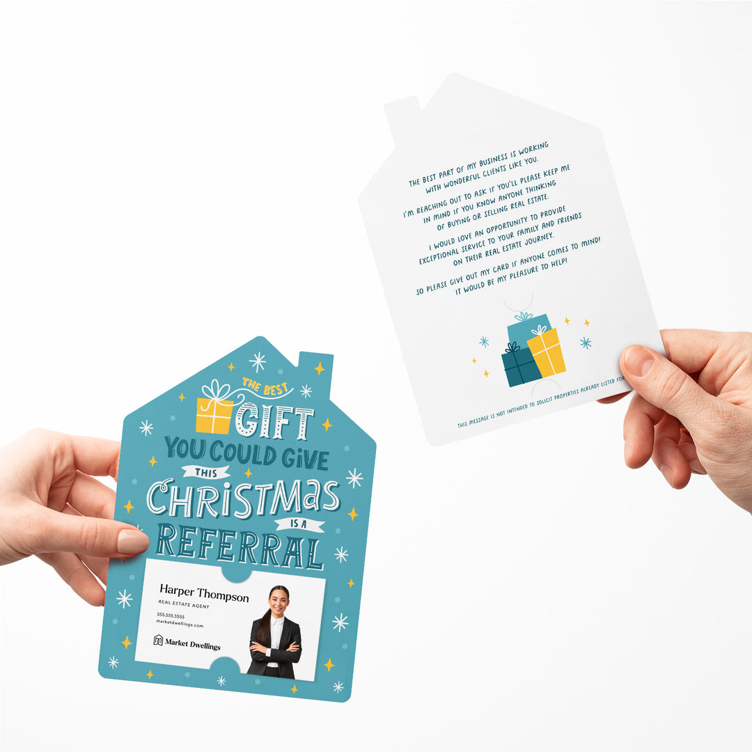 Set of The Best Gift You Could Give this Christmas Is A Referral | Christmas Mailers | Envelopes Included | M92-M001-AB Mailer Market Dwellings