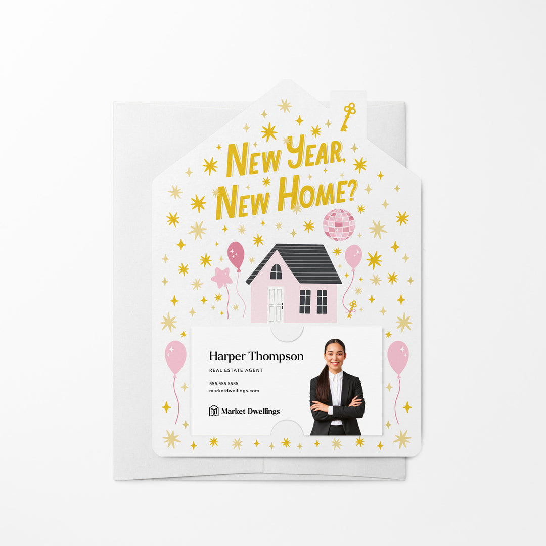 Set of New Year, New Home? | New Year Mailers | Envelopes Included | M94-M001 Mailer Market Dwellings