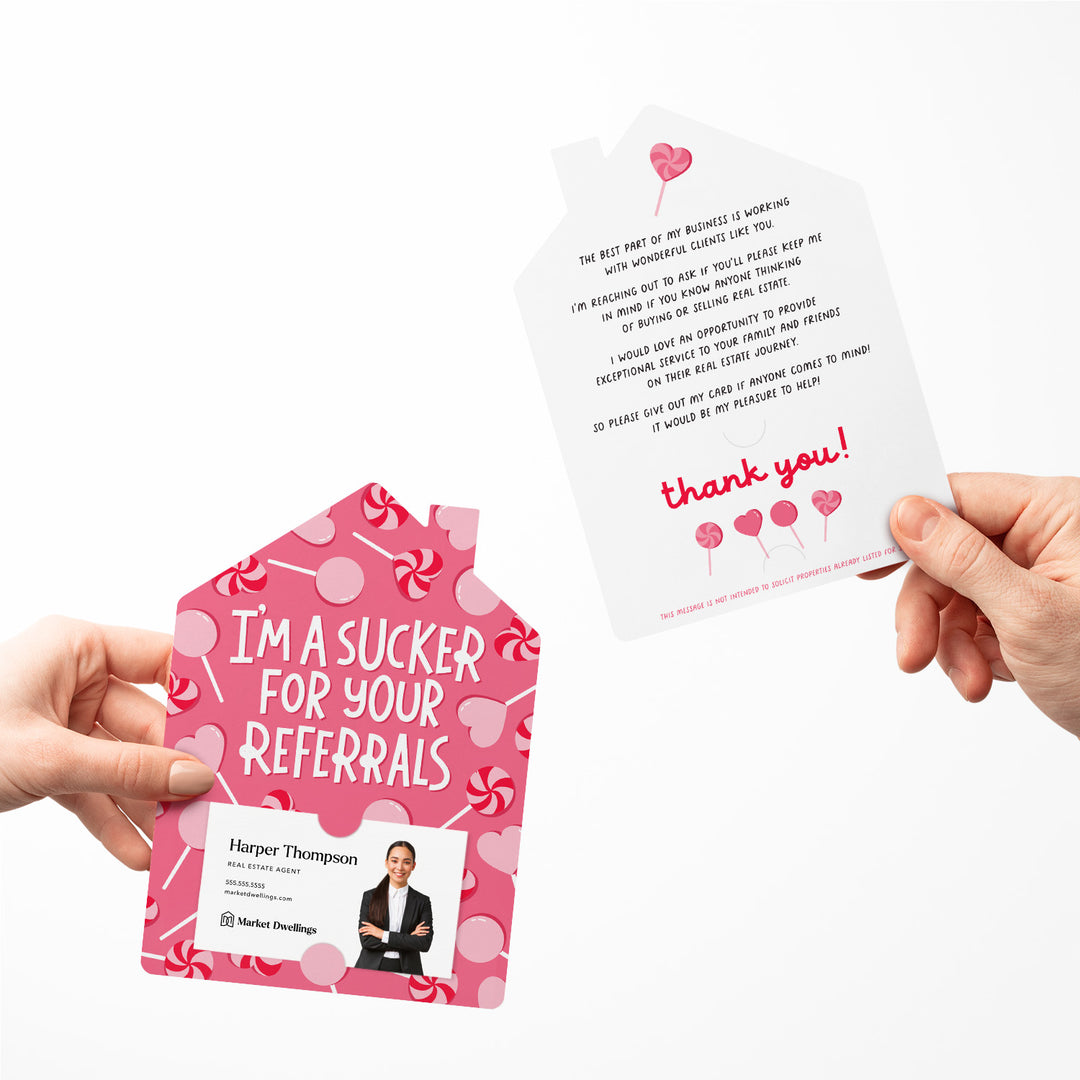 Set of I'm A Sucker For Your Referrals | Valentine's Day Mailers | Envelopes Included | M99-M001-AB Mailer Market Dwellings