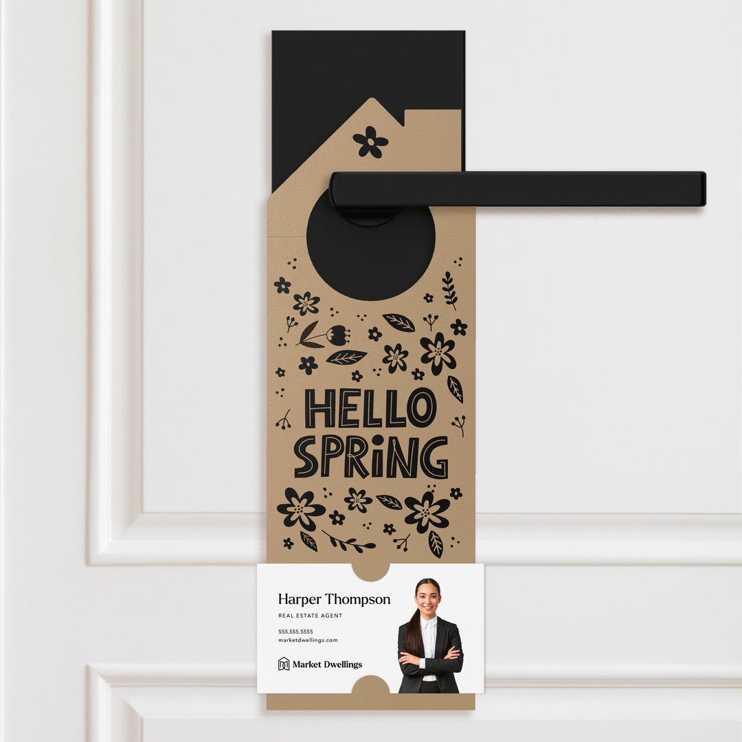 Hello Spring | Spring Maintenance Checklist Real Estate Door Hangers | S6-DH002 Door Hanger Market Dwellings ARCTIC  