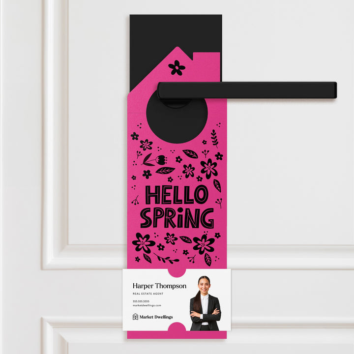 Hello Spring Door Hangers Door Hanger Market Dwellings RAZZLE BERRY