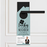 So Lucky to Be Your Neighbor Door Hangers Holiday Door Hanger Market Dwellings LIGHT BLUE 10