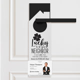 So Lucky to Be Your Neighbor Door Hangers Holiday Door Hanger Market Dwellings WHITE 10