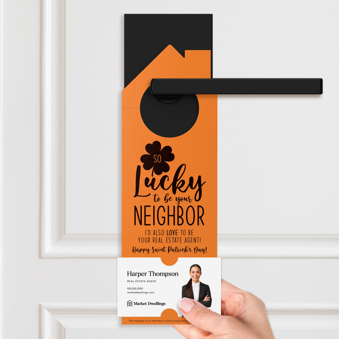 So Lucky to Be Your Neighbor Door Hangers Door Hanger Market Dwellings