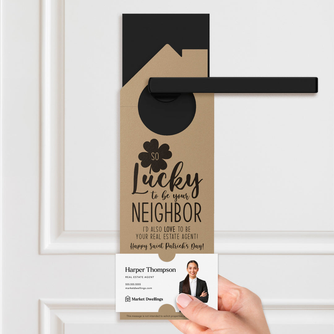 So Lucky to Be Your Neighbor Door Hangers Door Hanger Market Dwellings