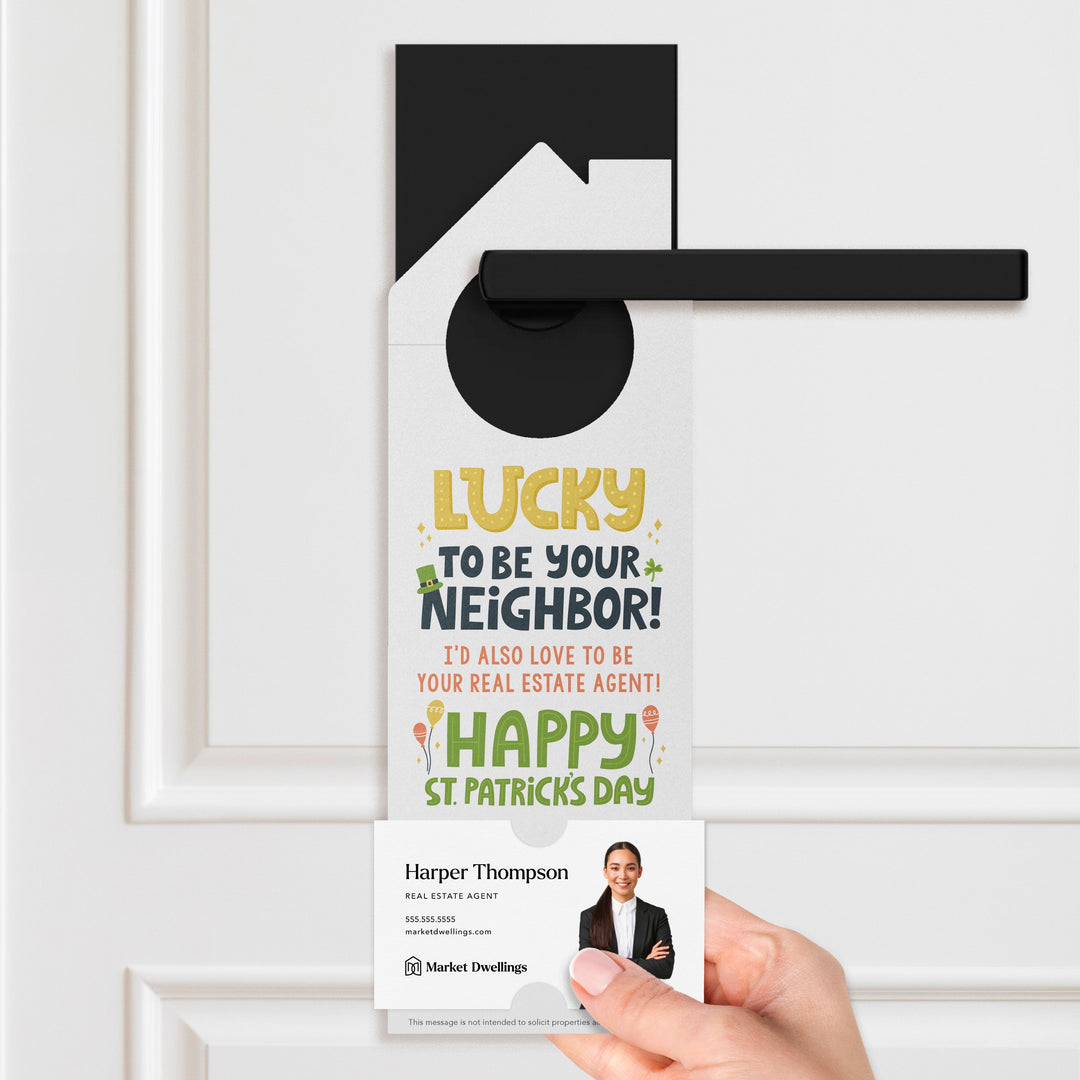 Lucky to Be Your Neighbor Door Hangers Door Hanger Market Dwellings