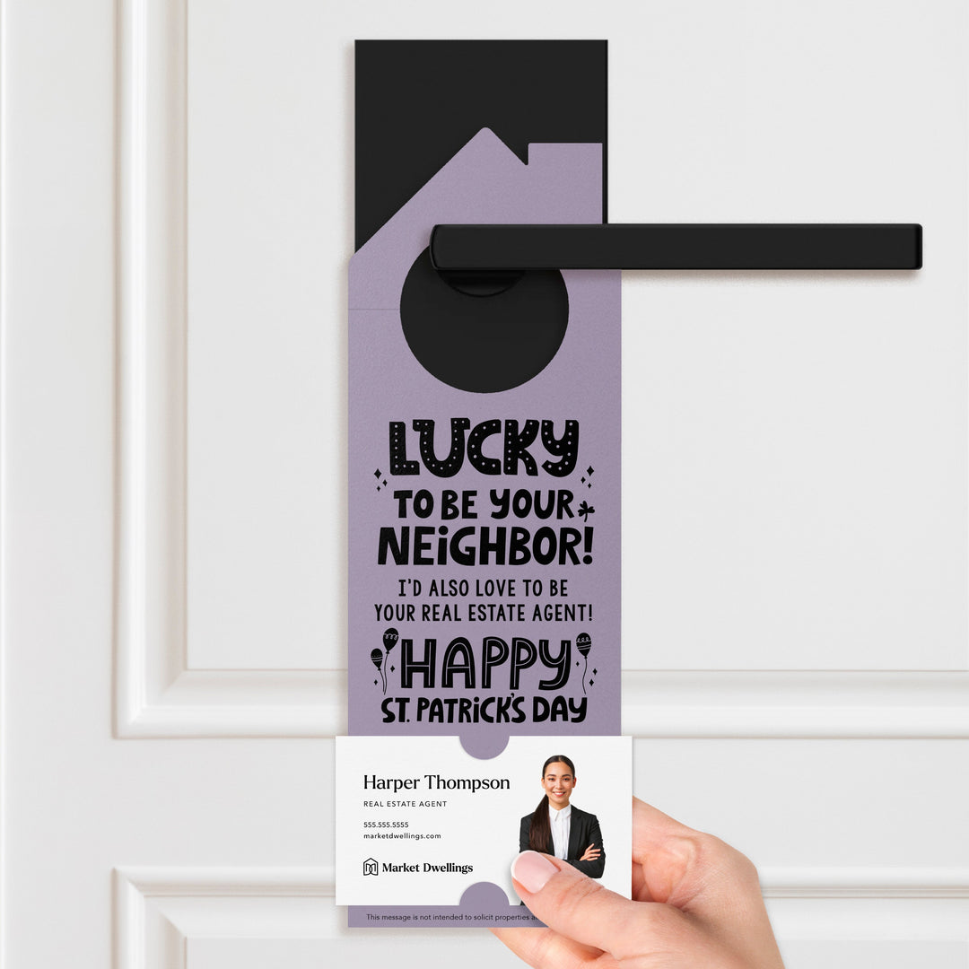 Lucky to Be Your Neighbor Door Hangers Door Hanger Market Dwellings