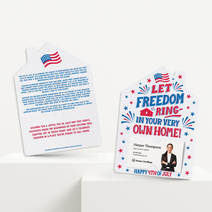 Set of Let Freedom Ring – In Your Very Own Home! Happy 4th of July  | 4th Of July Mailers | Envelopes Included | M278-M001 Mailer Market Dwellings   