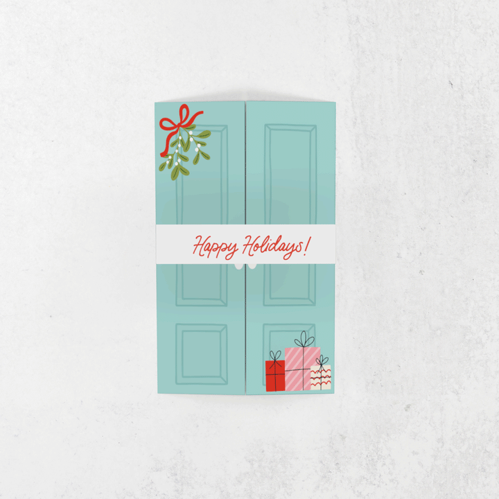 Customizable | Set of Happy Holidays Greeting Cards | Envelopes Included | 9-GC008