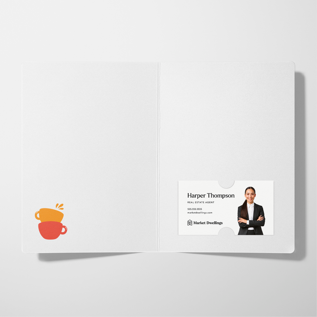 Set of Coffee And Your Referrals Keep My Business Running Greeting Cards | Envelopes Included Greeting Card Market Dwellings