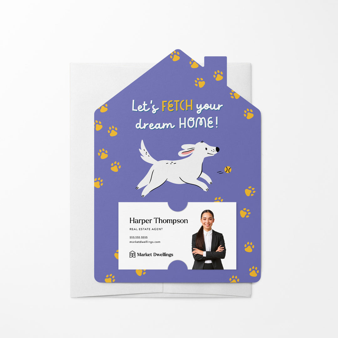 Set of Let's fetch your dream home! | Mailers | Envelopes Included | M208-M001-AB Mailer Market Dwellings PURPLY BLUE