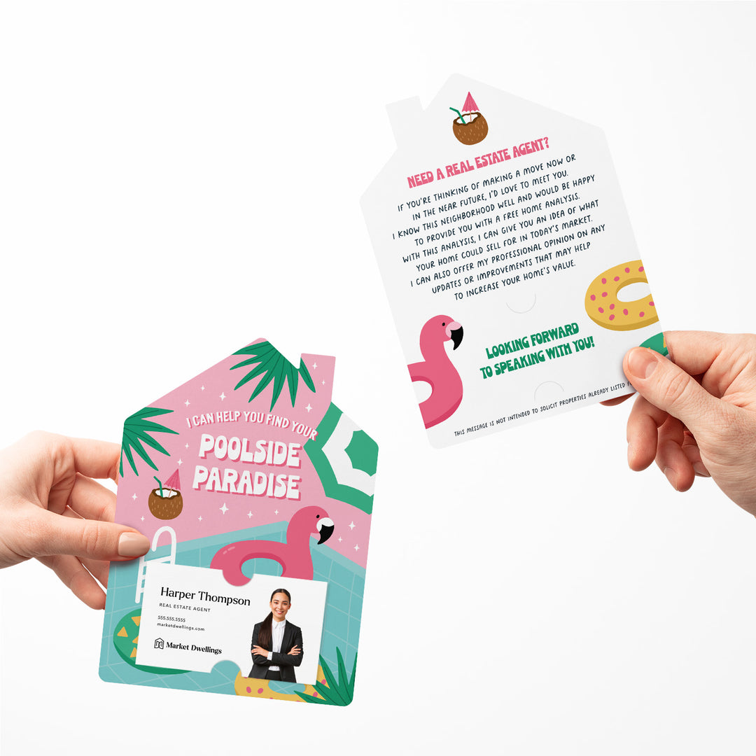 Set of I can help you find your poolside paradise | Summer Mailers | Envelopes Included | M146-M001 Mailer Market Dwellings