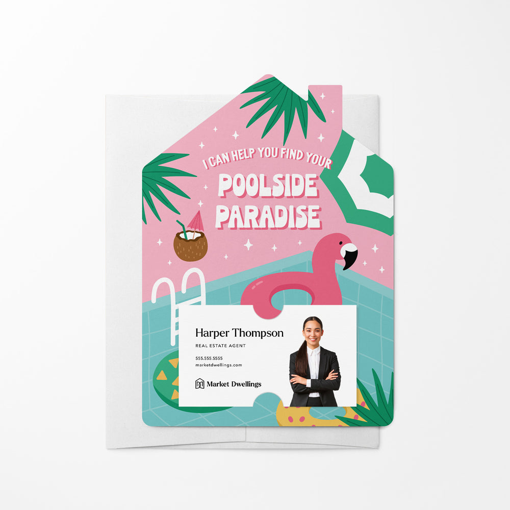 I can help you find your poolside paradise | Summer | Real Estate Mailers with Envelopes Mailer Market Dwellings