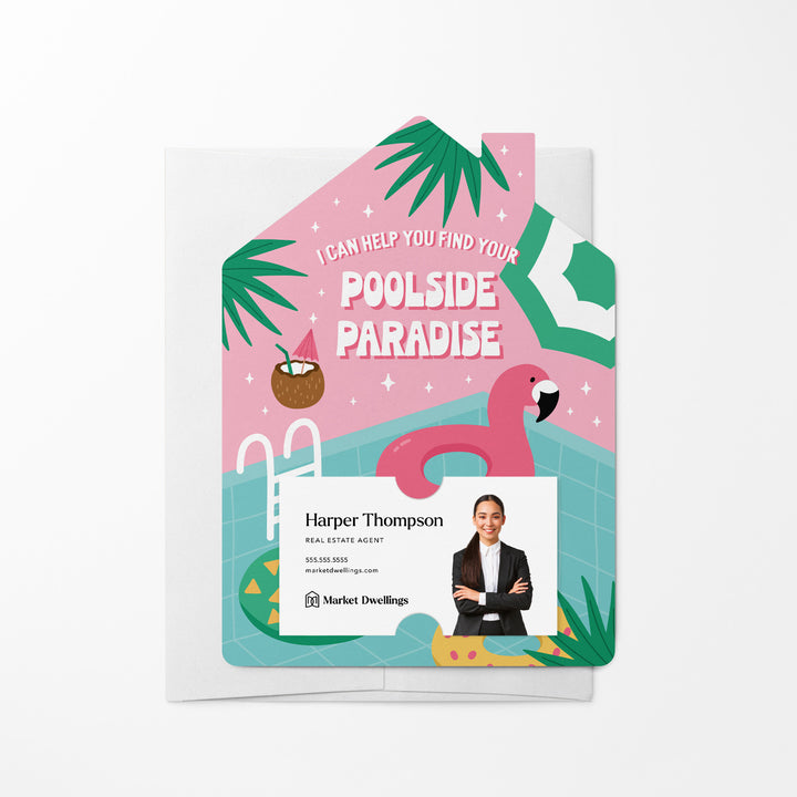 Set of I can help you find your poolside paradise | Summer Mailers | Envelopes Included | M146-M001 Mailer Market Dwellings