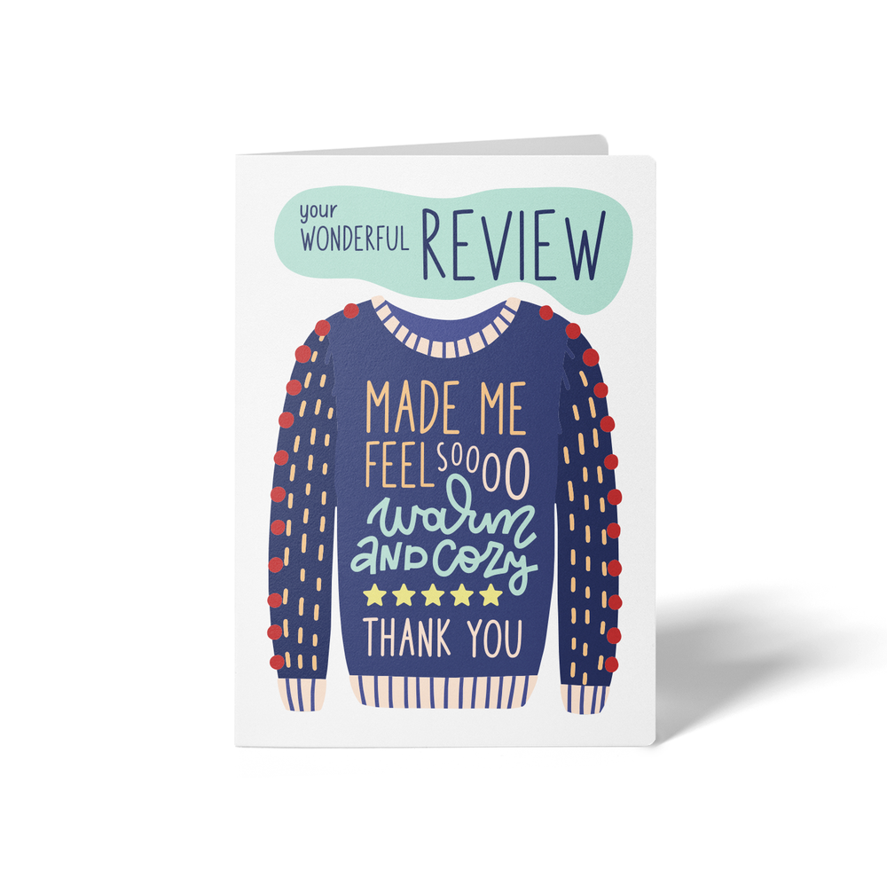 Your Wonderful Review Made Me Feel So Warm and Cozy | Greeting Cards with Envelopes Greeting Card Market Dwellings