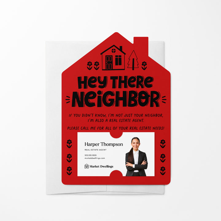 Hey There Neighbor Mailer w/Envelopes | Real Estate Agent Marketing | Insert your business card | M42-M001