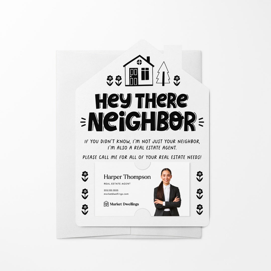 Hey There Neighbor Mailer w/Envelopes | Real Estate Agent Marketing | Insert your business card | M42-M001