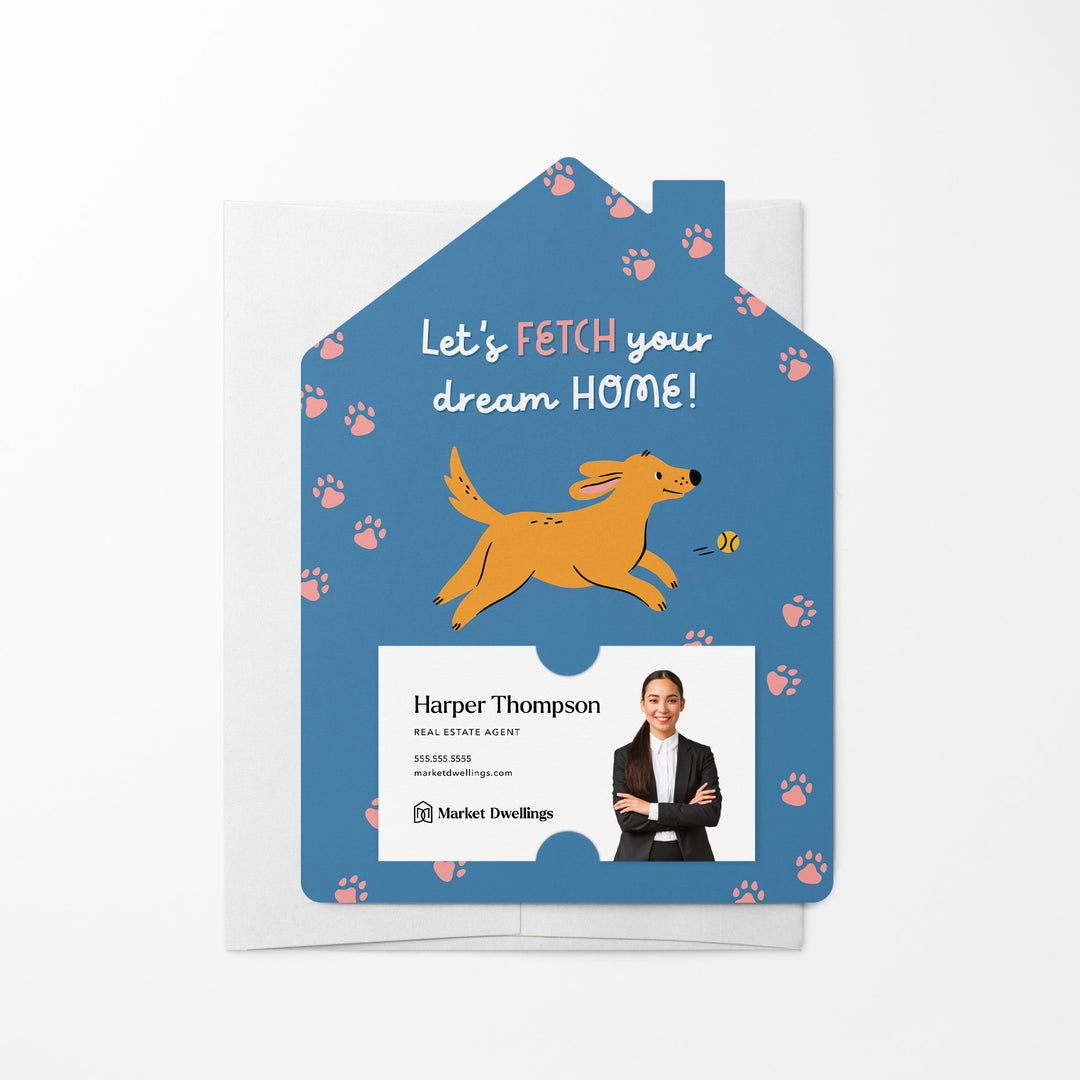 Set of Let's fetch your dream home! | Mailers | Envelopes Included | M208-M001-AB Mailer Market Dwellings COOL BLUE