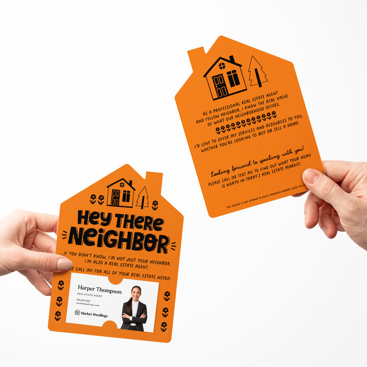 Hey There Neighbor Mailer w/Envelopes | Real Estate Agent Marketing | Insert your business card | M42-M001 Mailer Market Dwellings