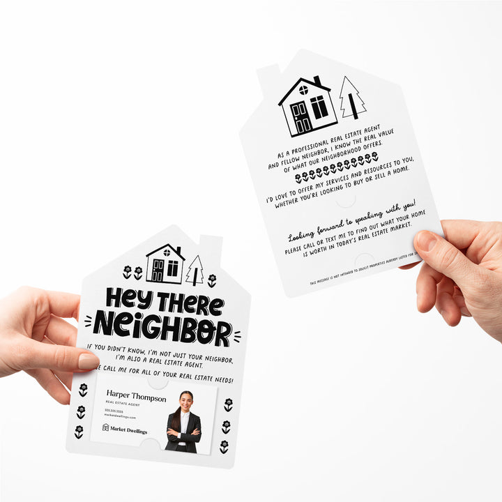 Hey There Neighbor Mailer w/Envelopes | Real Estate Agent Marketing | Insert your business card | M42-M001