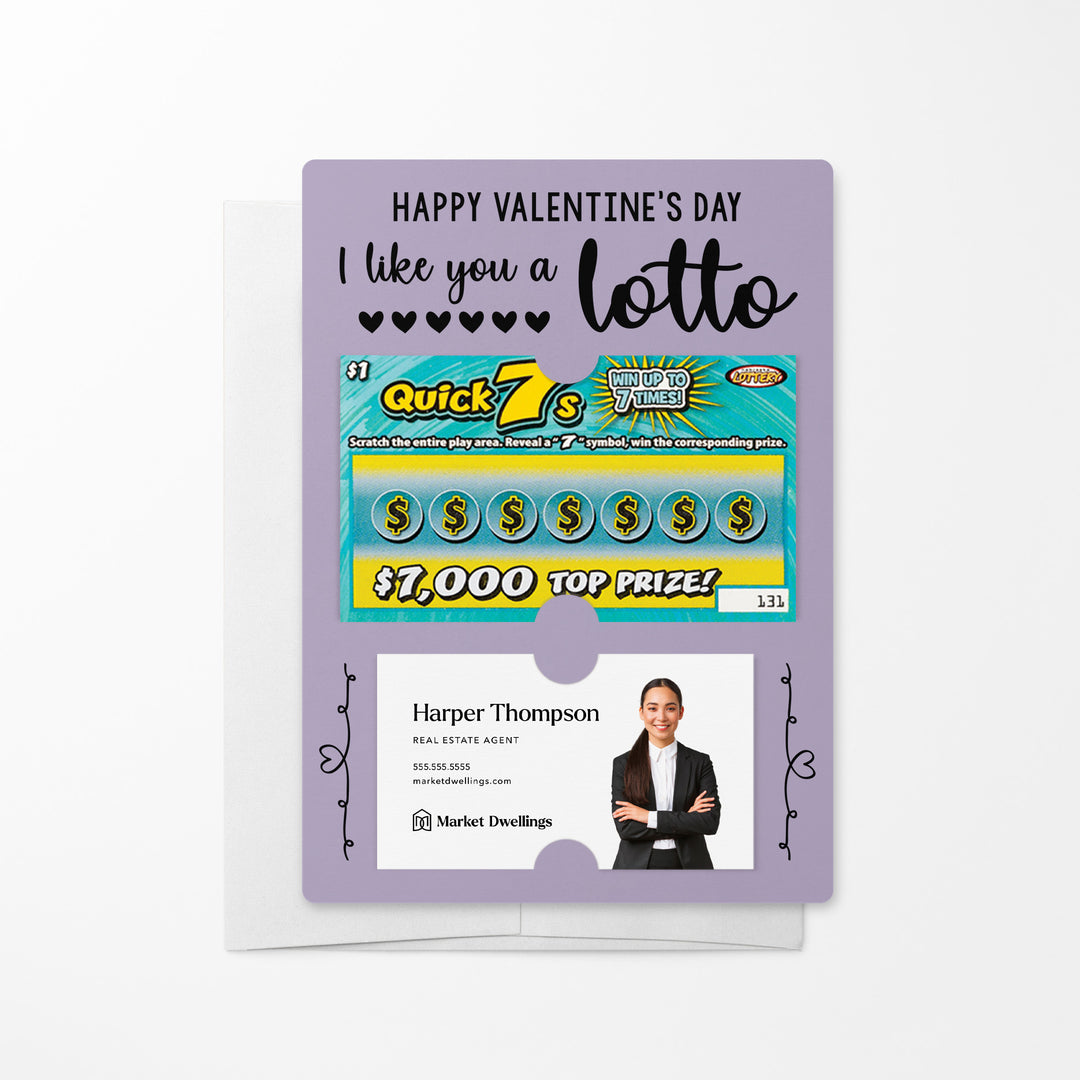 Set of I Like You A LOTTO Mailers | Envelopes Included Mailer Market Dwellings LIGHT PURPLE