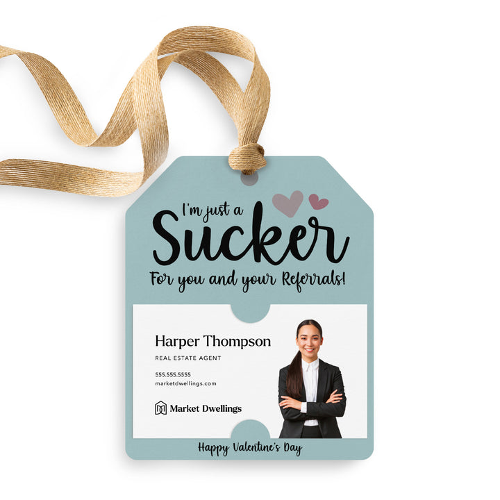 I'm Just a Sucker for You and Your Referrals | Gift Tags Gift Tag Market Dwellings LIGHT BLUE