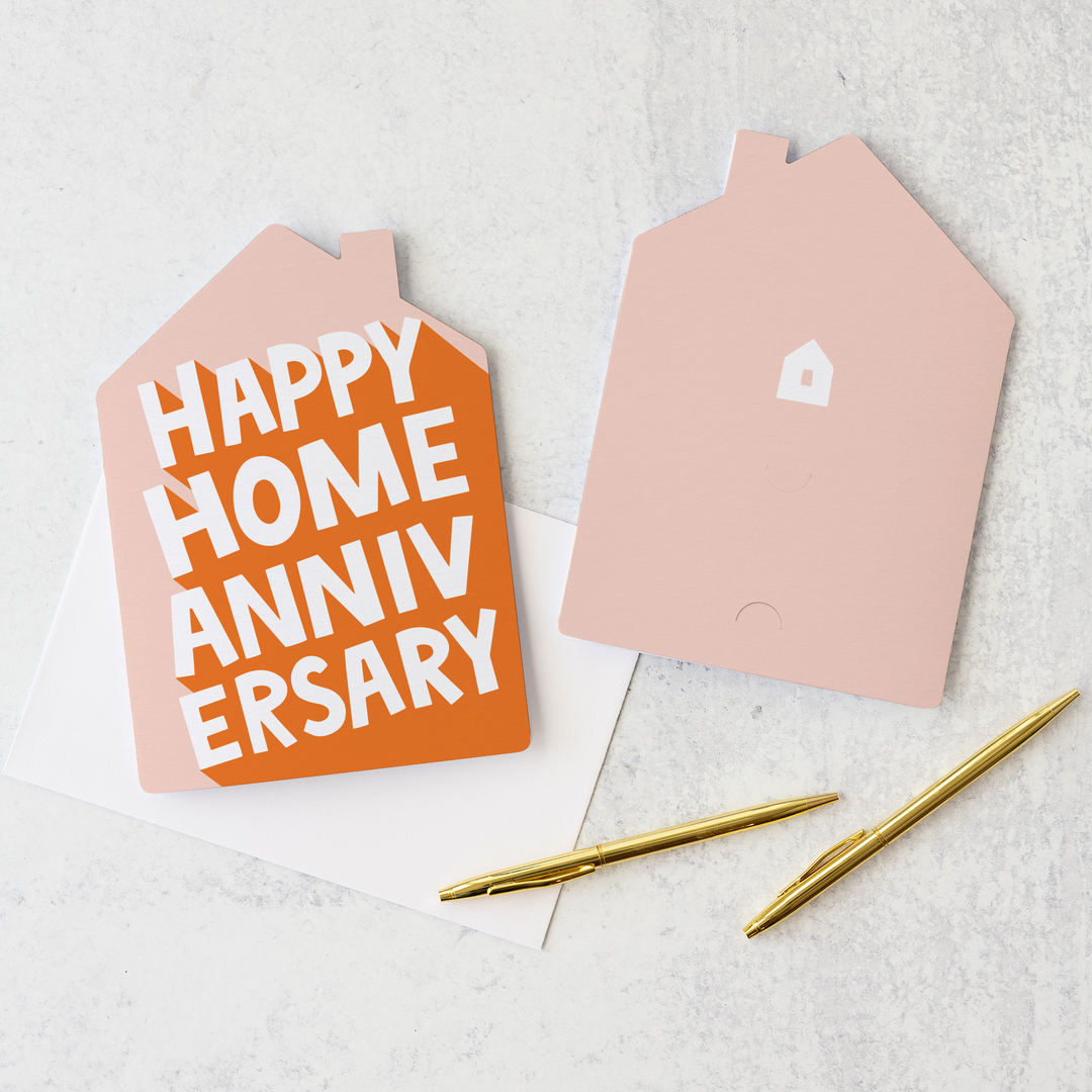 Set of Happy Home Anniversary | Greeting Cards | Envelopes Included | 173-GC002-AB Greeting Card Market Dwellings TANGERINE  