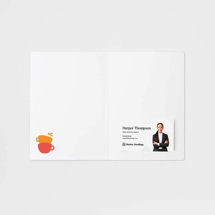 Set of Coffee And Your Referrals Keep My Business Running | Greeting Cards | Envelopes Included | 119-GC001-AB Greeting Card Market Dwellings   