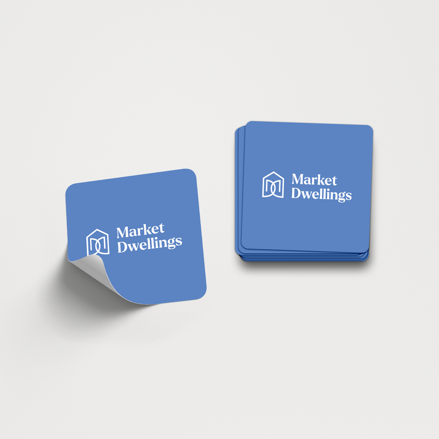 Design Your Own | Rounded Square Die Cut Stickers | DSS-03-AB Die Cut Stickers Market Dwellings   