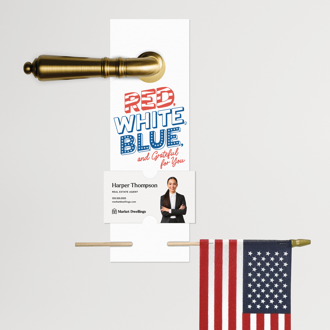 Red, White, Blue, And Grateful For You | 4th Of July Door Hangers | 25-DH004-AB Door Hanger Market Dwellings   