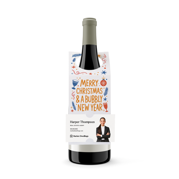 Merry Christmas and a Bubbly New Year | Bottle Hang Tags Bottle Tag Market Dwellings