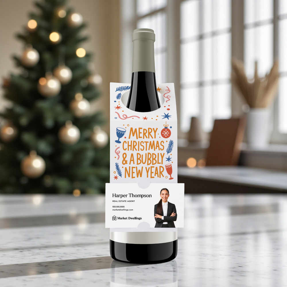 Merry Christmas and a Bubbly New Year | Bottle Hang Tags Bottle Tag Market Dwellings