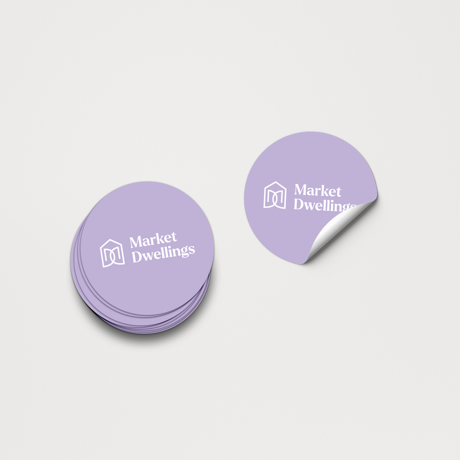 Design Your Own | Round Die Cut Stickers | DSS-02-AB Die Cut Stickers Market Dwellings   