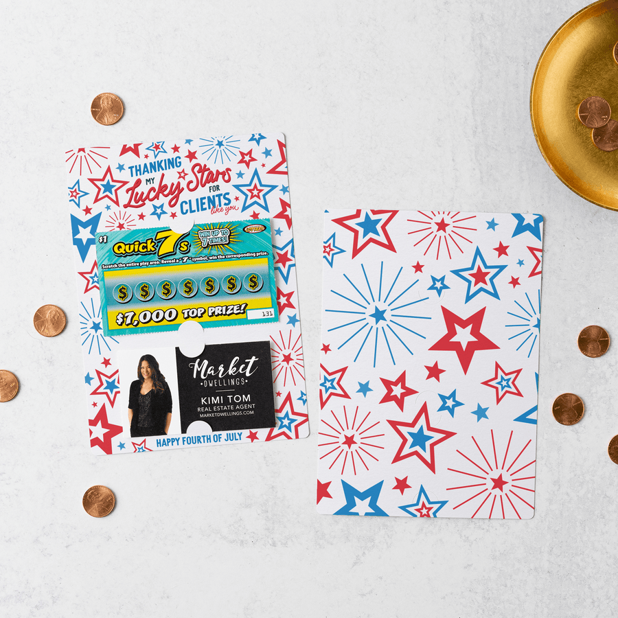 Set of Thanking My Lucky Stars For Clients Like You | 4th Of July Mailers | Envelopes Included | M50-M002 - Market Dwellings