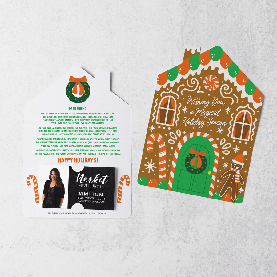 Set of Wishing you a Magical Holiday Season | Christmas Mailers | Envelopes Included | M228-M001 Mailer Market Dwellings   
